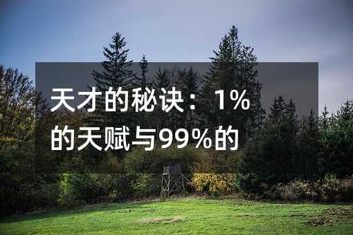 天才的秘诀:1%的天赋与99%的努力