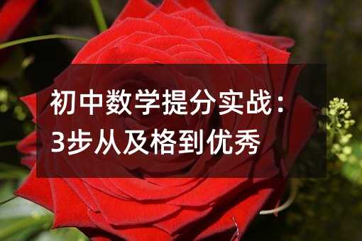 初中数学提分实战:3步从及格到优秀