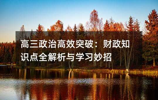 高三政治高效突破:财政知识点全解析与学习妙招