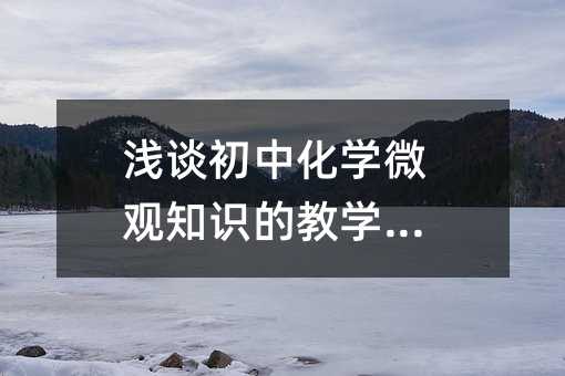 浅谈初中化学微观知识的教学论文