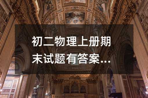 初二物理上册期末试题有答案(2)