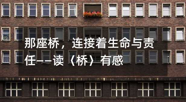 那座桥,连接着生命与责任——读〈桥〉有感
